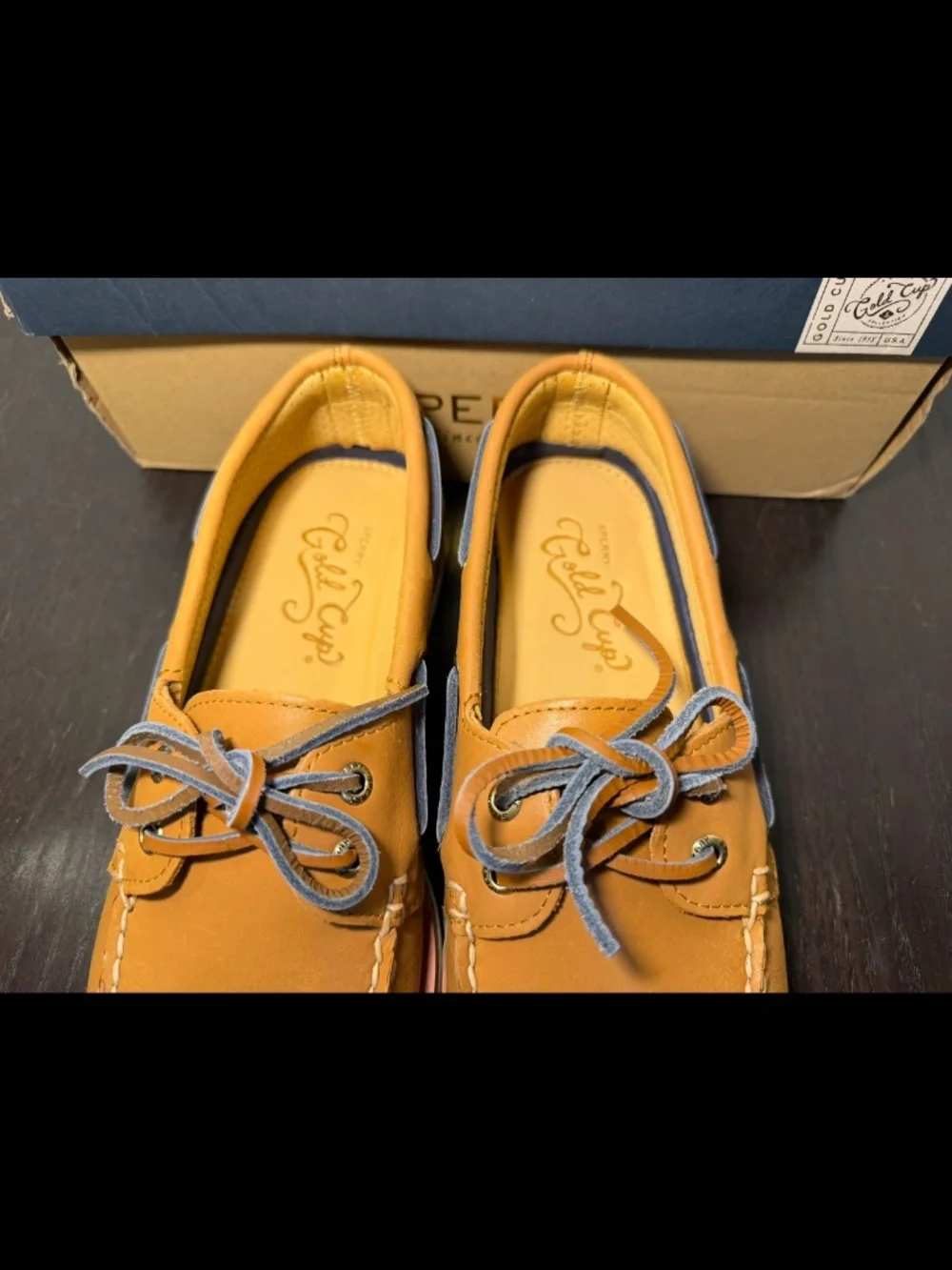 Sperry Gold Cup Authentic Original 2 Eye Boat Shoes Tan Mens 8M